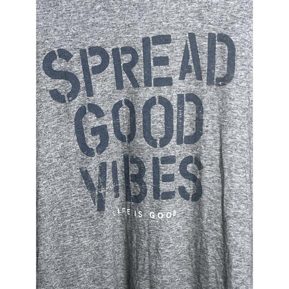 Life is Good Spread Good Vibes T-Shirt XXL Gray Short Sleeve Classic Fit EUC - Picture 3 of 9